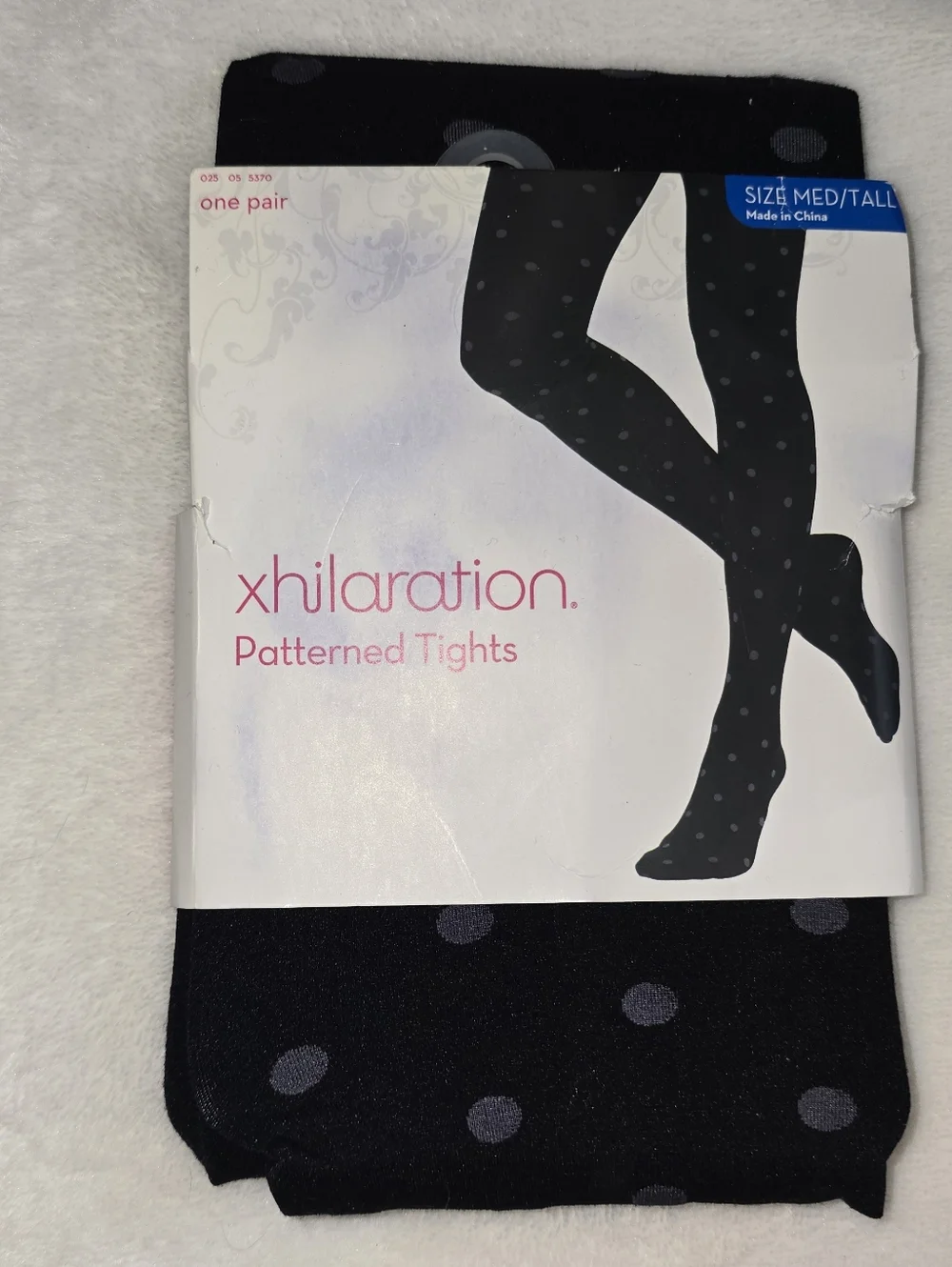Black And Silver Polka Dot Tights Medium Tall Xhiliration Patterned